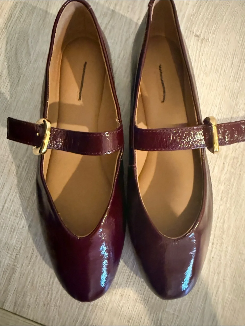 Madewell Remy Women's Burgundy Glossy Patent Mary Jane Flats 7.5 New